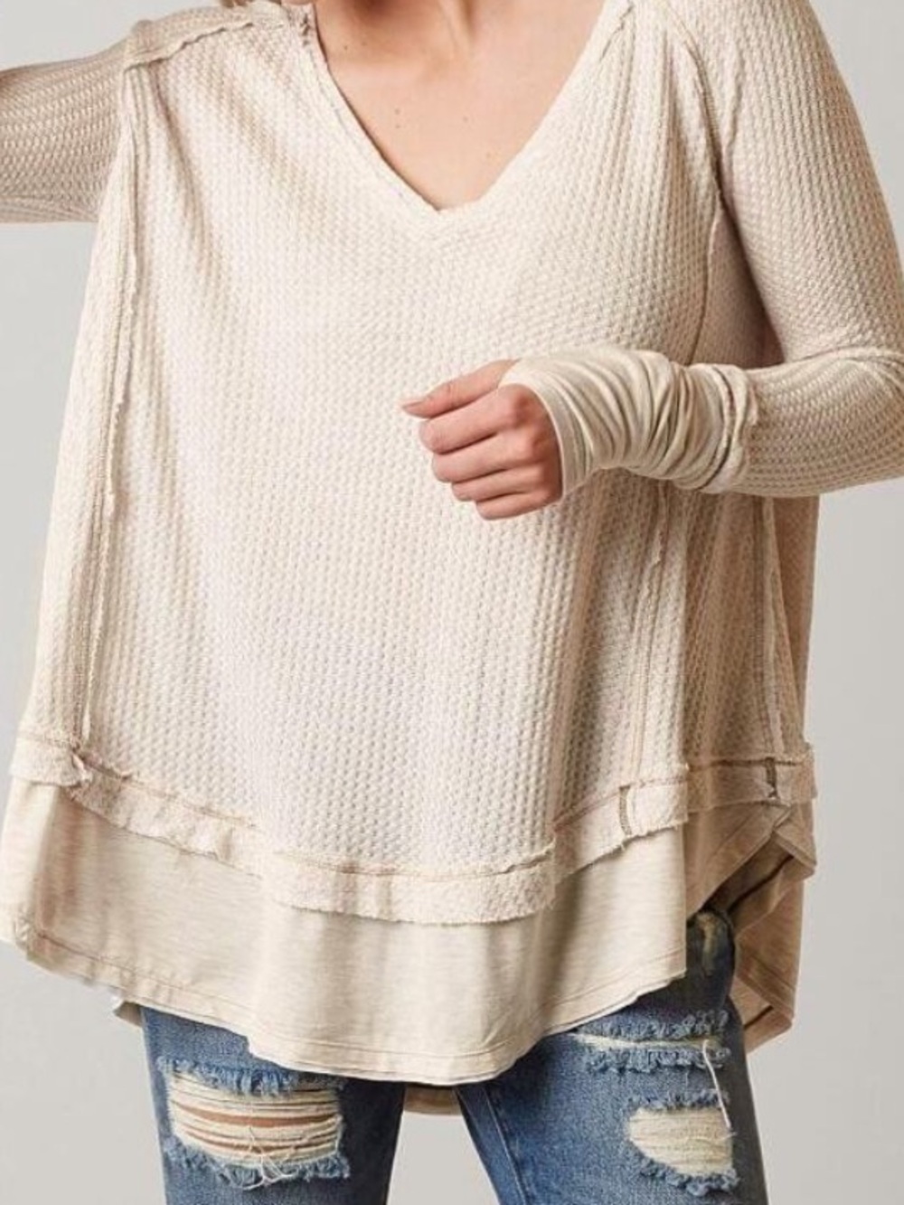 Free People We The Free Laguna Waffle Knit Tunic
Thermal Oatmeal Beige